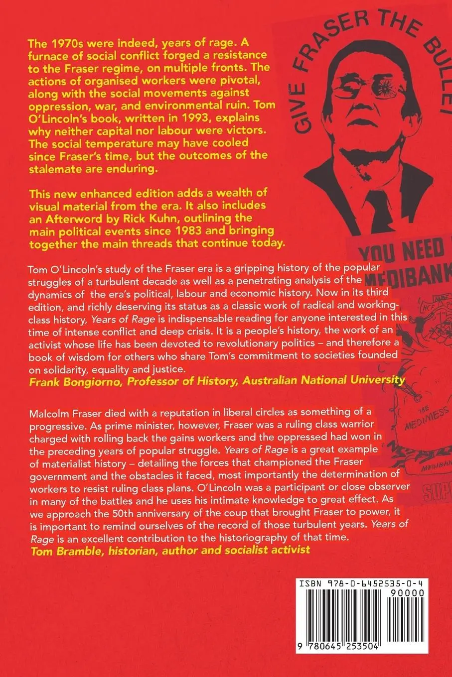 Rückseite: 9780645253504 | Years of Rage | Social Conflicts in the Fraser Era | Tom O'Lincoln