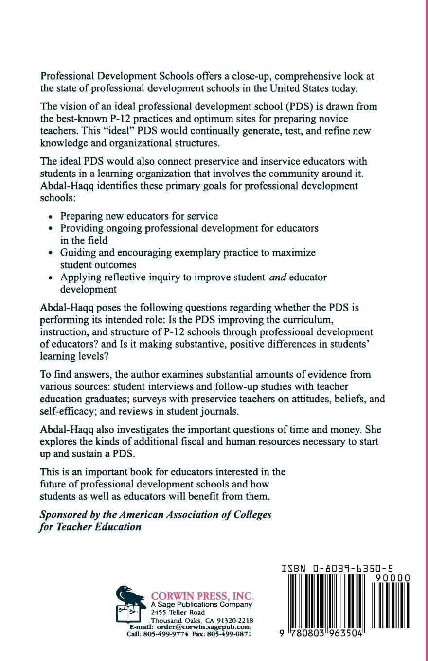 Rückseite: 9780803963504 | Professional Development Schools | Weighing the Evidence | Taschenbuch
