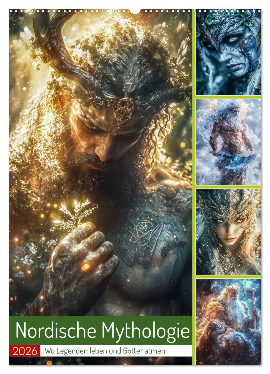 Cover: 9783457303504 | Nordische Mythologie (Wandkalender 2026 DIN A2 hoch), CALVENDO...
