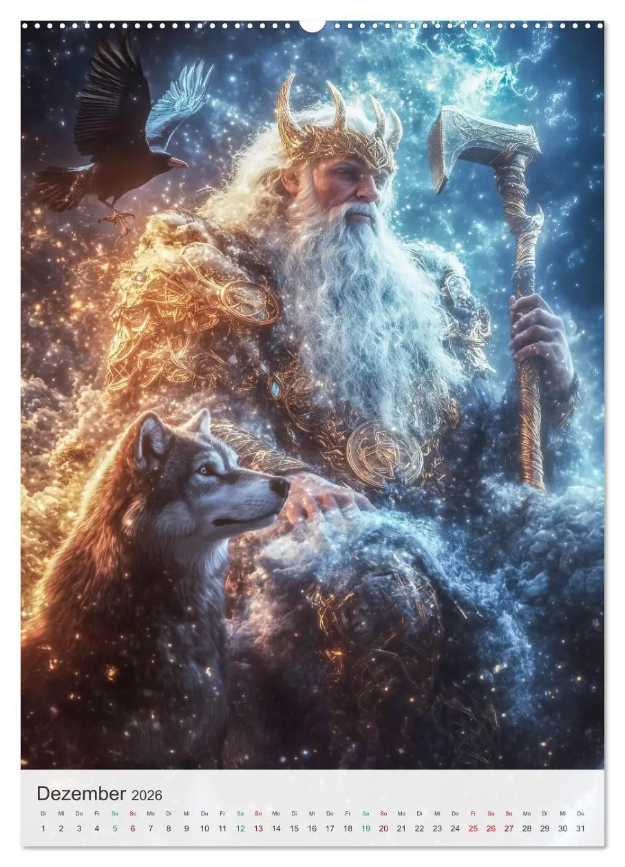 Bild: 9783457303504 | Nordische Mythologie (Wandkalender 2026 DIN A2 hoch), CALVENDO...
