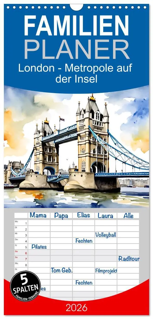 Cover: 9783516493504 | Familienplaner 2026 - London - Metropole auf der Insel mit 5...