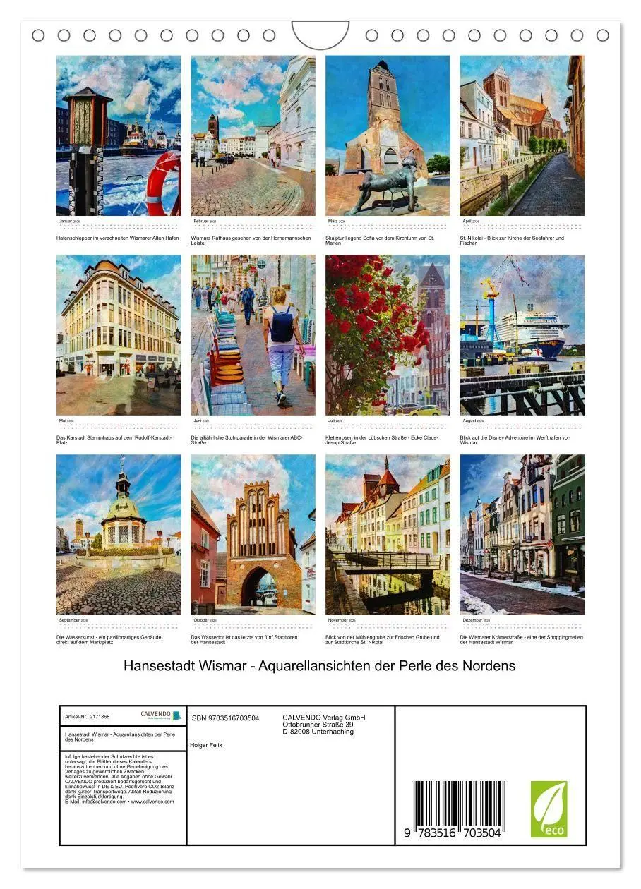 Bild: 9783516703504 | Hansestadt Wismar - Aquarellansichten der Perle des Nordens...