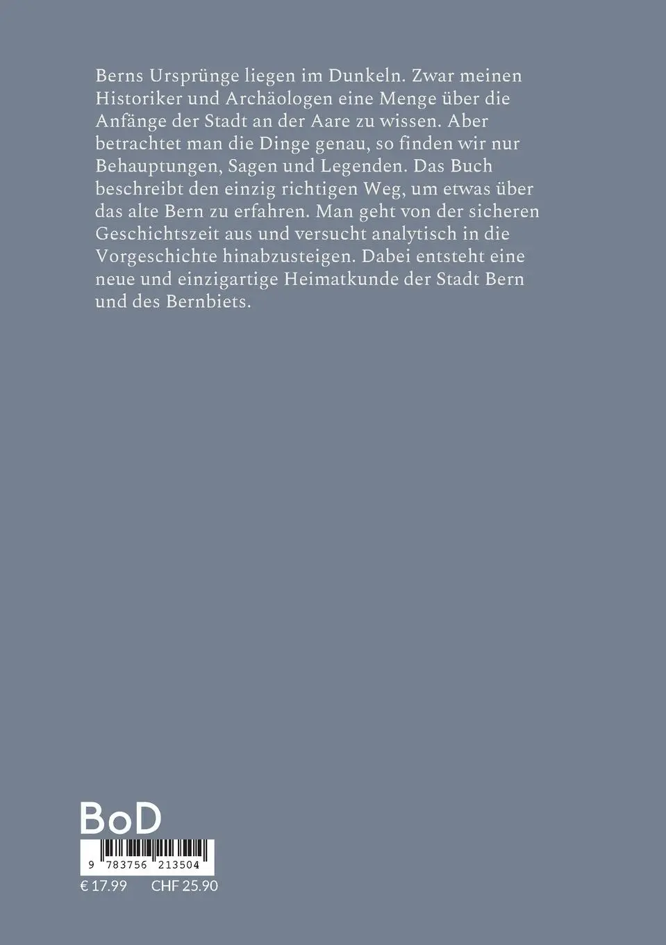 Rückseite: 9783756213504 | Die Ursprünge Berns | Christoph Pfister | Taschenbuch | Paperback