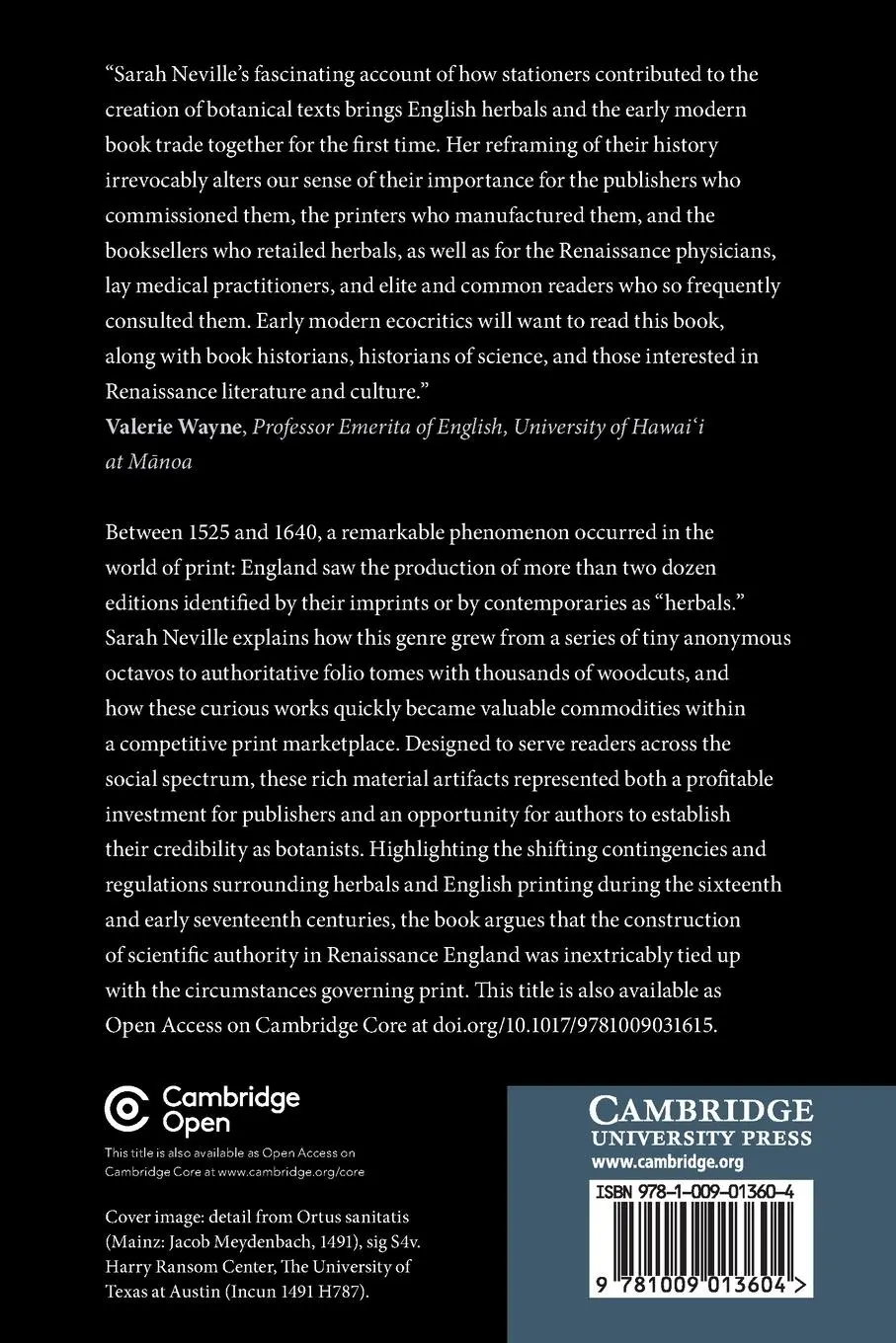 Rückseite: 9781009013604 | Early Modern Herbals and the Book Trade | Sarah Neville | Taschenbuch