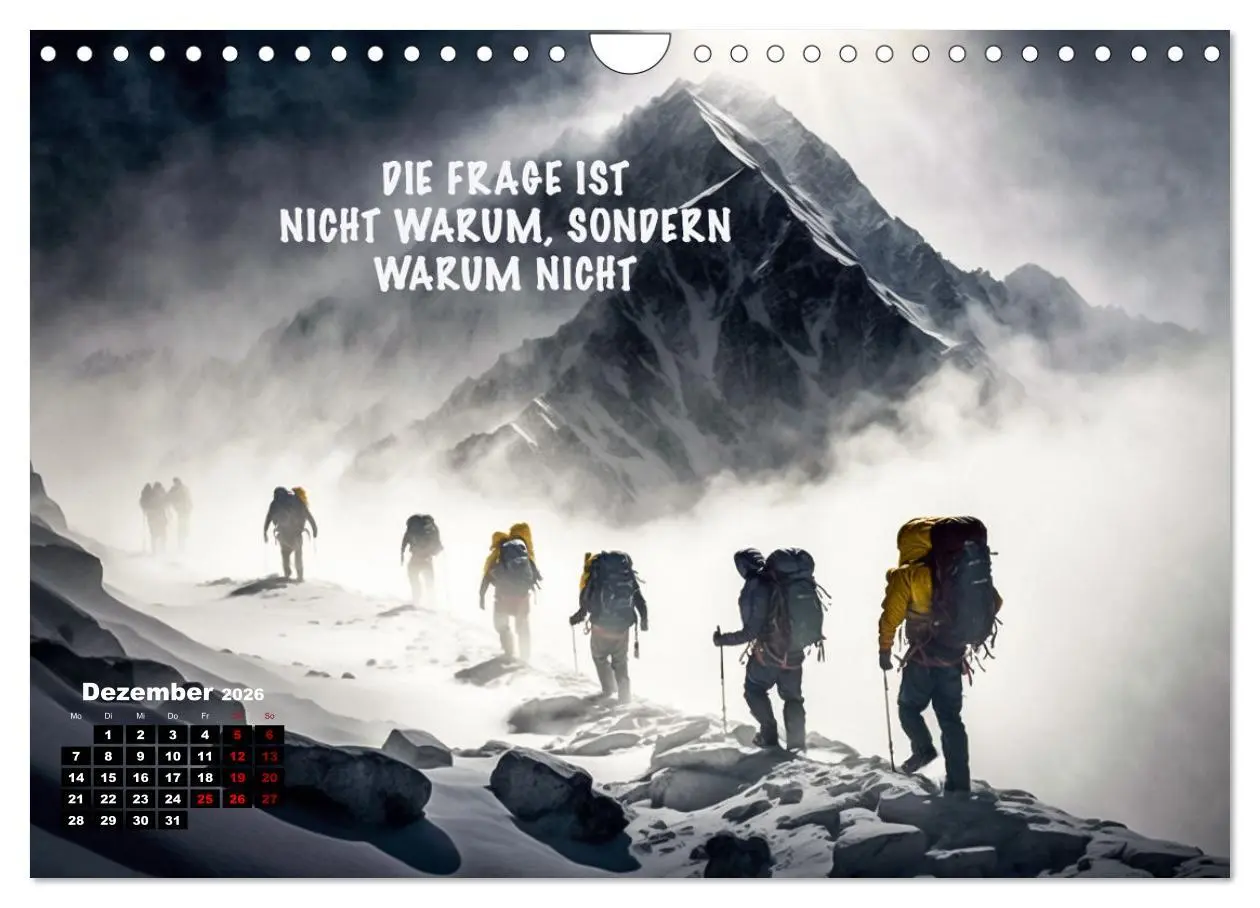 Bild: 9783457533604 | Motivation und Bergsteigen (Wandkalender 2026 DIN A4 quer),...