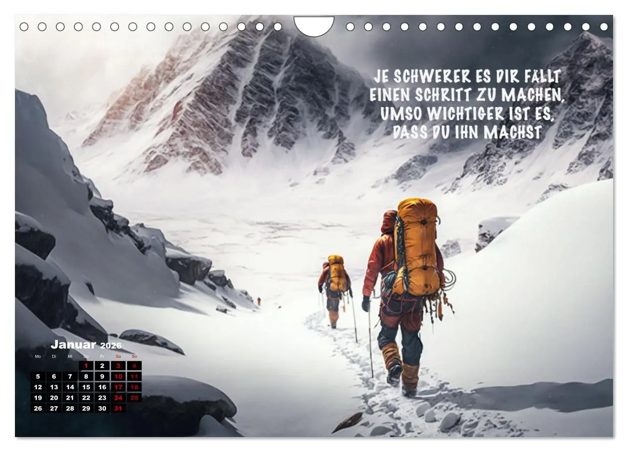 Bild: 9783457533604 | Motivation und Bergsteigen (Wandkalender 2026 DIN A4 quer),...