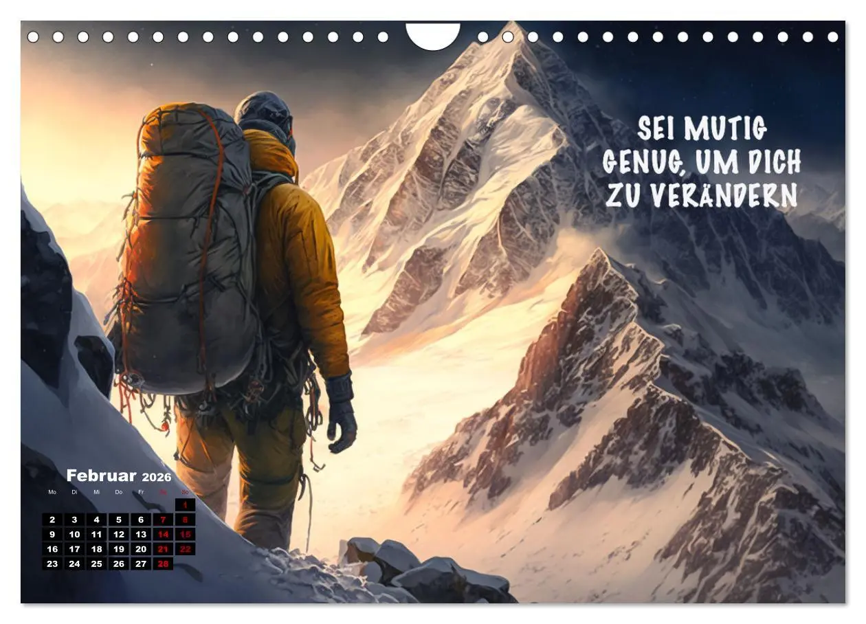 Bild: 9783457533604 | Motivation und Bergsteigen (Wandkalender 2026 DIN A4 quer),...