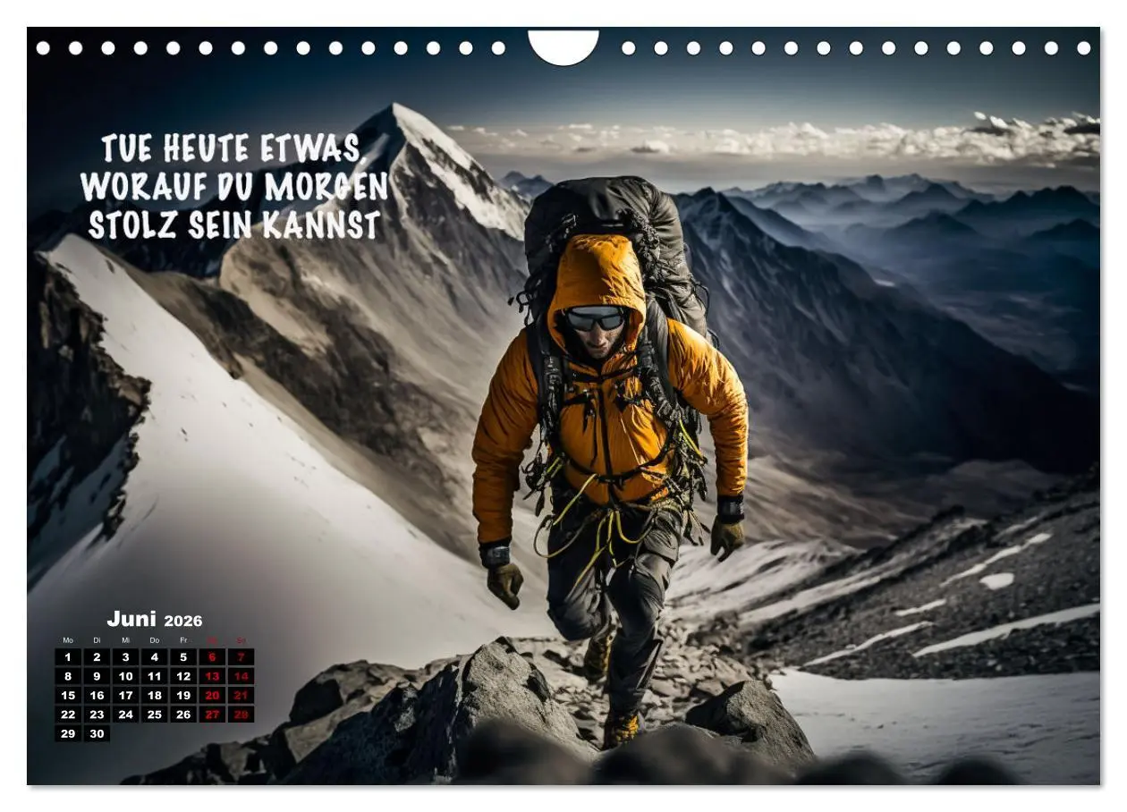 Bild: 9783457533604 | Motivation und Bergsteigen (Wandkalender 2026 DIN A4 quer),...