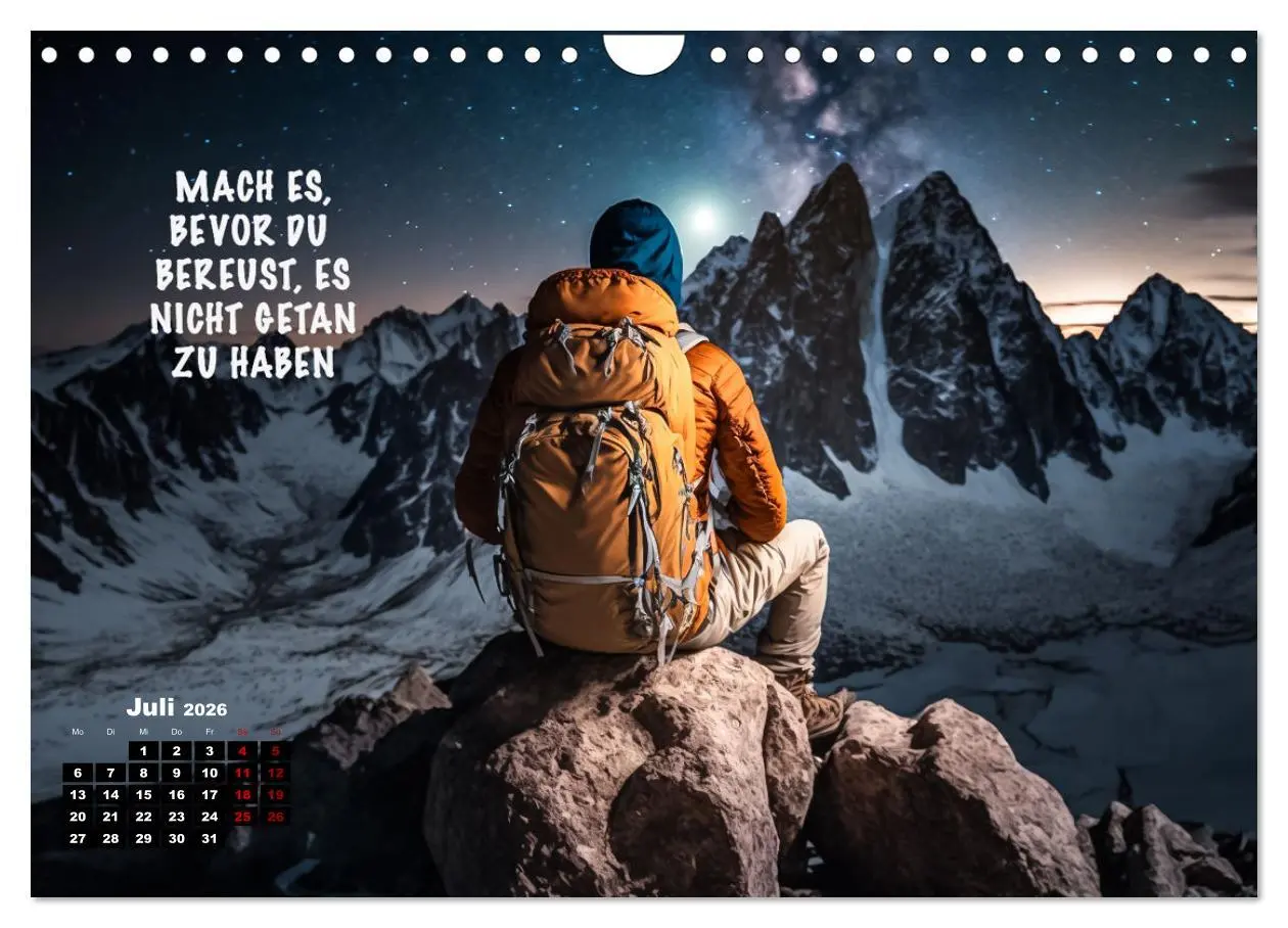 Bild: 9783457533604 | Motivation und Bergsteigen (Wandkalender 2026 DIN A4 quer),...