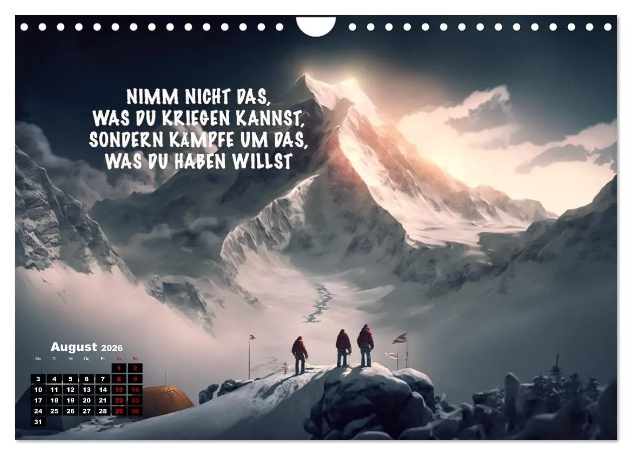 Bild: 9783457533604 | Motivation und Bergsteigen (Wandkalender 2026 DIN A4 quer),...