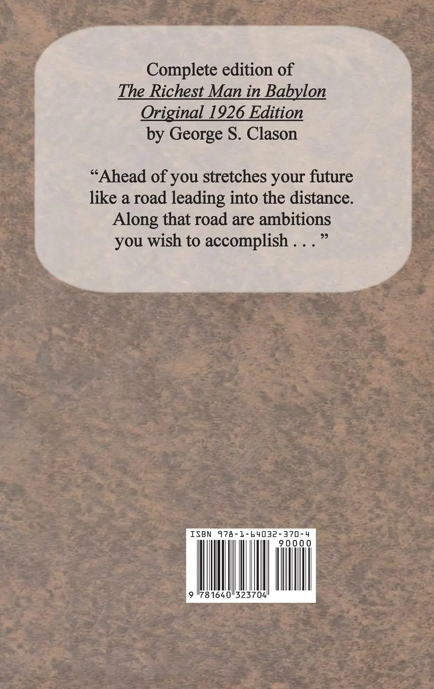 Rückseite: 9781640323704 | The Richest Man in Babylon Original 1926 Edition | George S. Clason