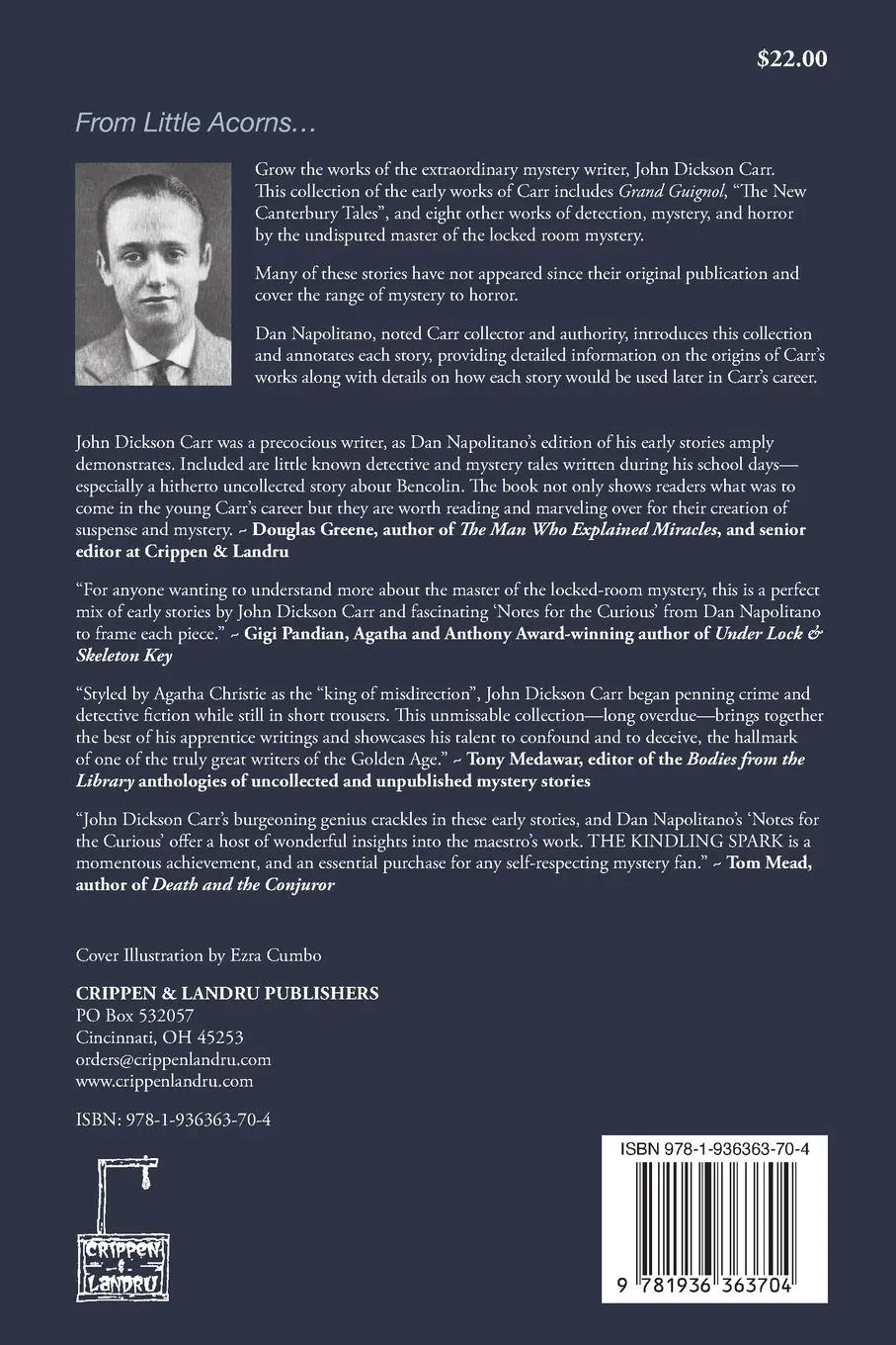 Rückseite: 9781936363704 | The Kindling Spark | John Dickson Carr | Taschenbuch | Englisch | 2022