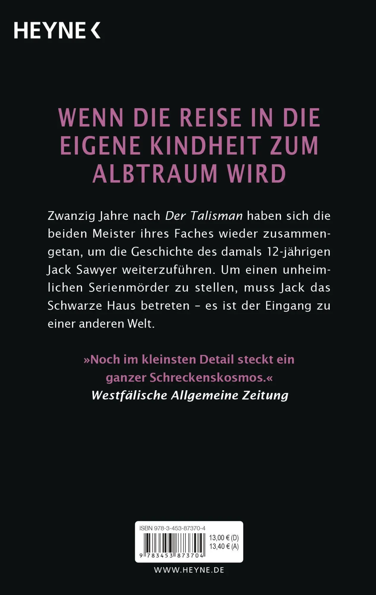 Bild: 9783453873704 | Das schwarze Haus | Stephen King (u. a.) | Taschenbuch | 832 S. | 2004