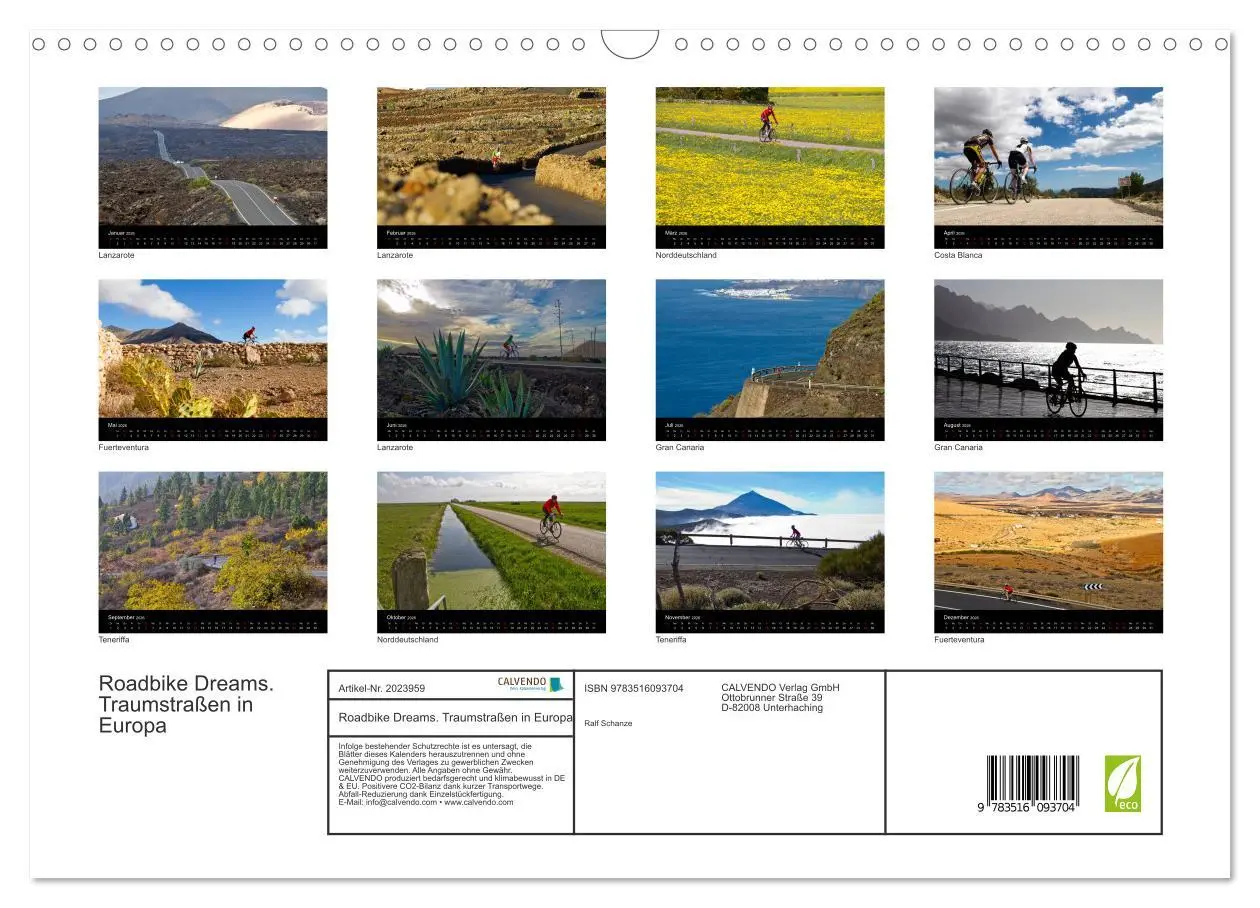 Bild: 9783516093704 | Roadbike Dreams. Traumstraßen in Europa (Wandkalender 2026 DIN A3...