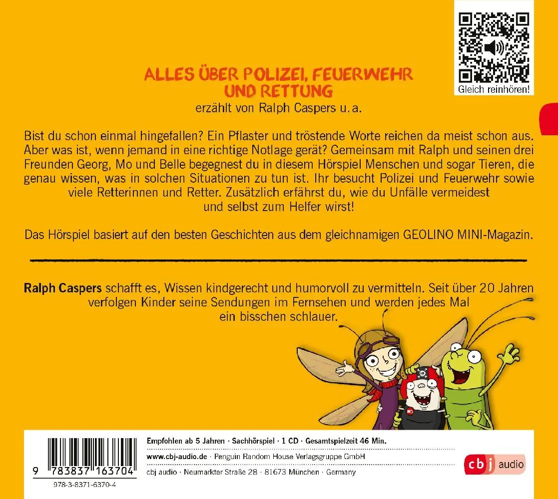 Bild: 9783837163704 | GEOLINO MINI: Alles über Polizei, Feuerwehr und Rettung, 1 Audio-CD