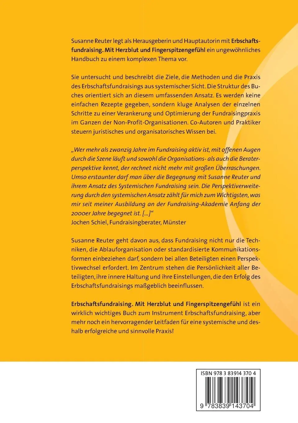 Rückseite: 9783839143704 | Erbschaftsfundraising | Mit Herzblut und Fingerspitzengefühl | Reuter