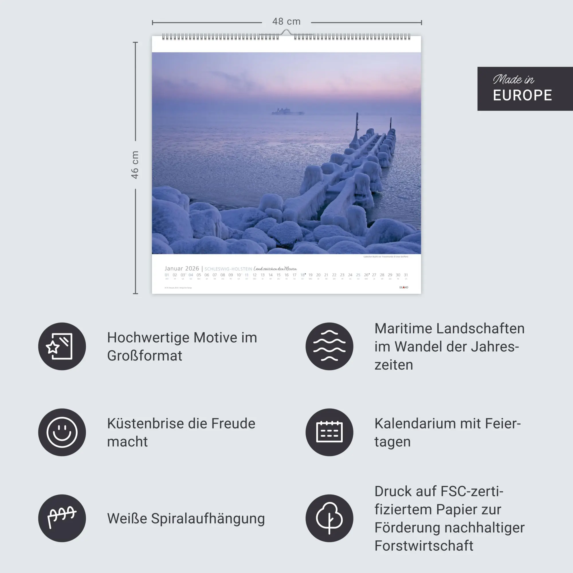 Bild: 9783964023704 | Schleswig-Holstein Edition Kalender 2026 - Land zwischen den Meeren