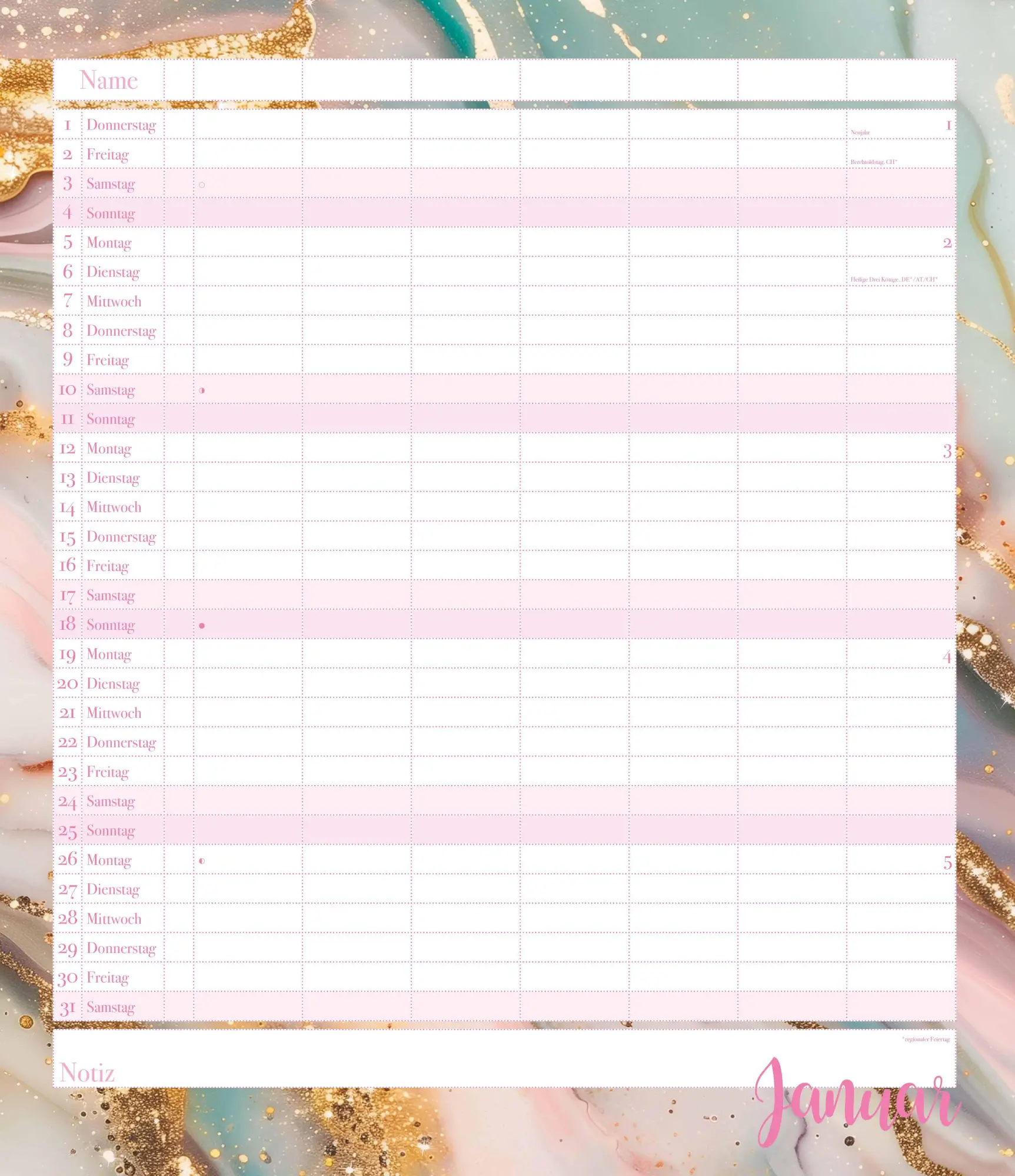 Bild: 4069095003804 | Flexiplaner Glamour im Format 34,5 x 40 | Kalender | 14 S. | Deutsch