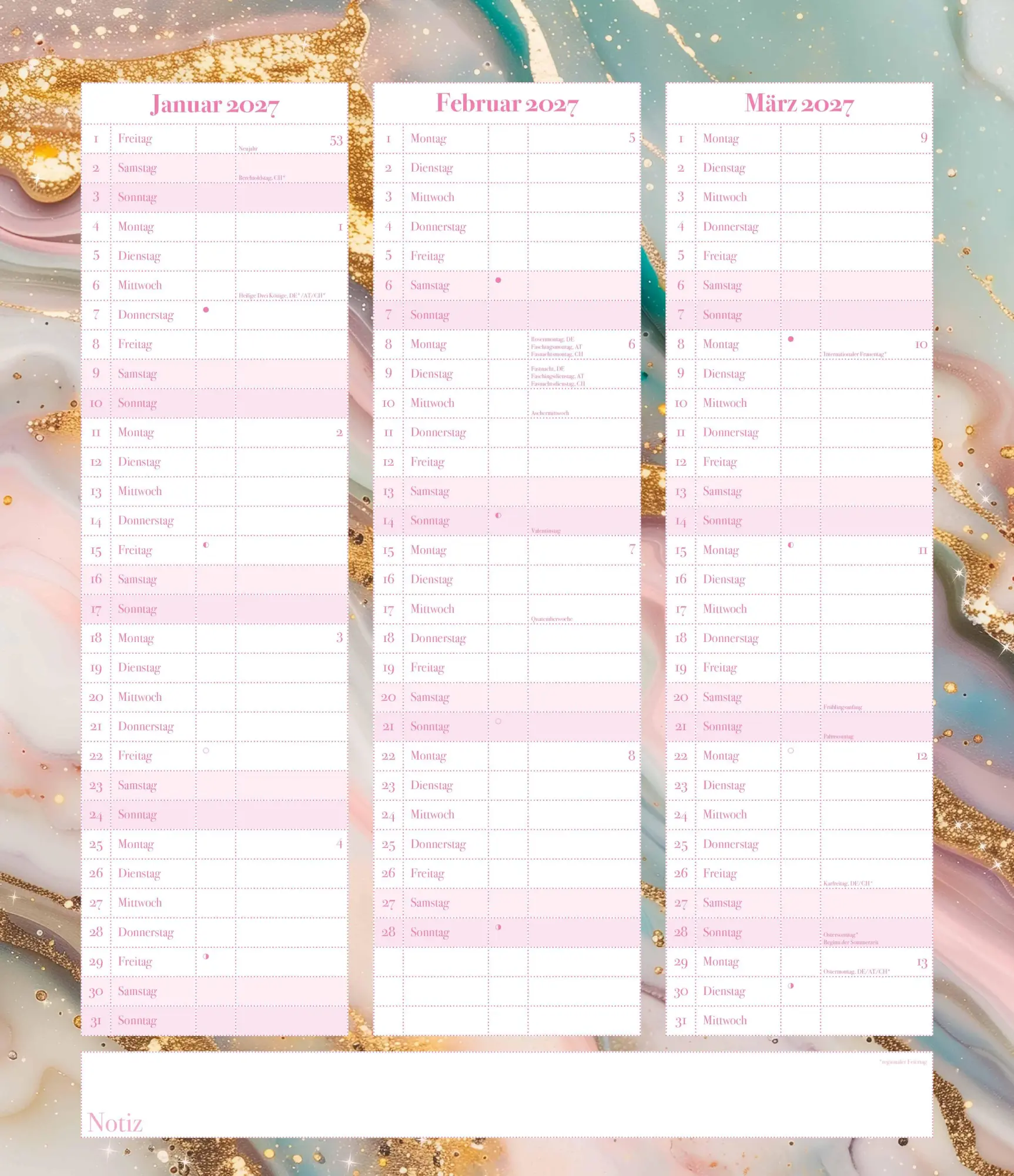Bild: 4069095003804 | Flexiplaner Glamour im Format 34,5 x 40 | Kalender | 14 S. | Deutsch