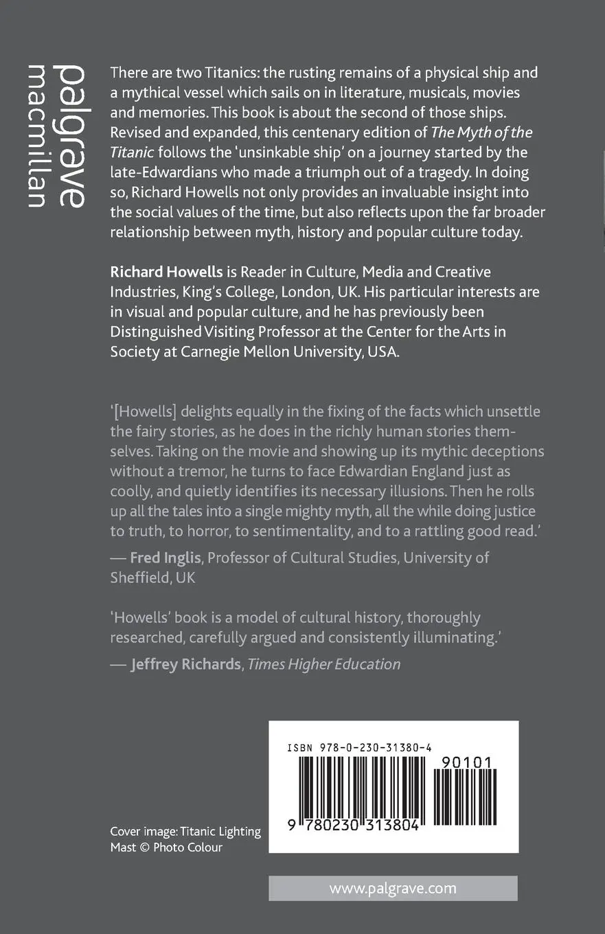 Rückseite: 9780230313804 | The Myth of the Titanic | Centenary Edition | R. Howells | Taschenbuch