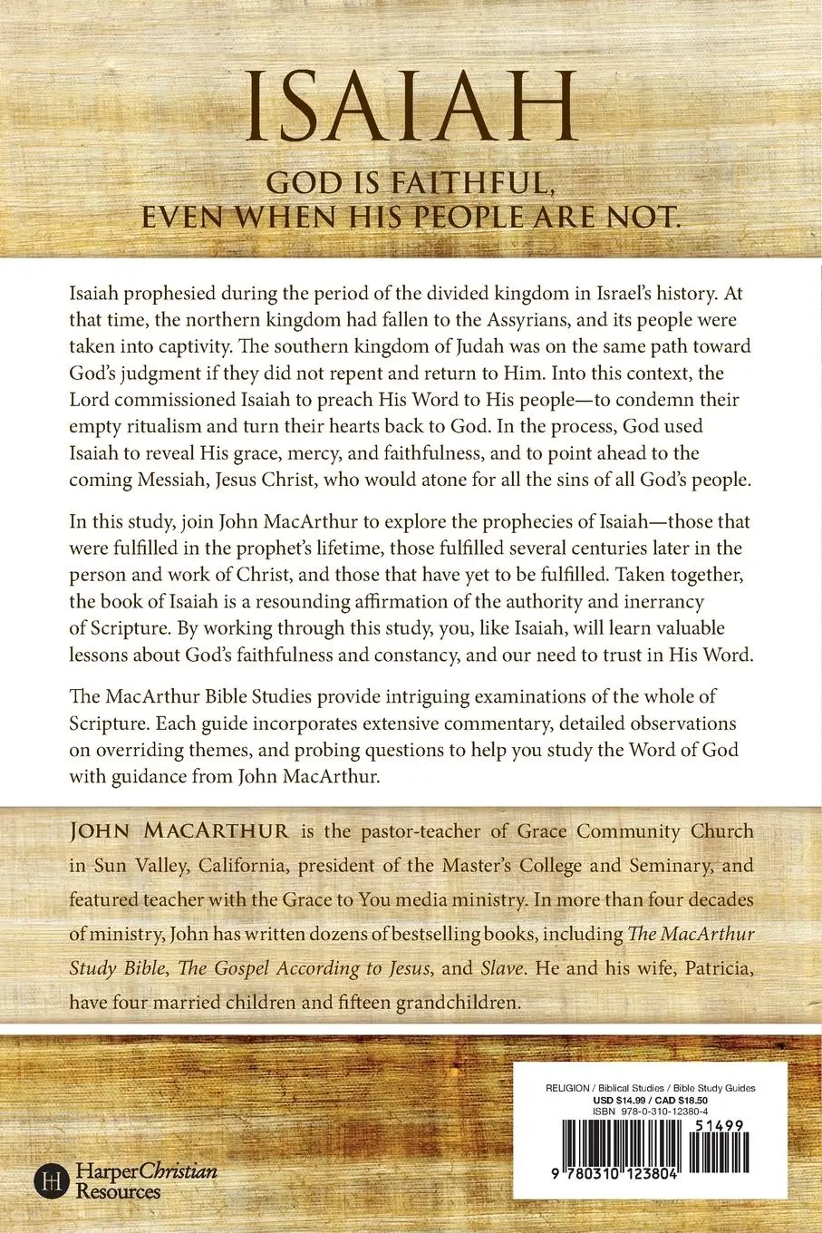Rückseite: 9780310123804 | Isaiah | The Promise of the Messiah | John F. Macarthur | Taschenbuch