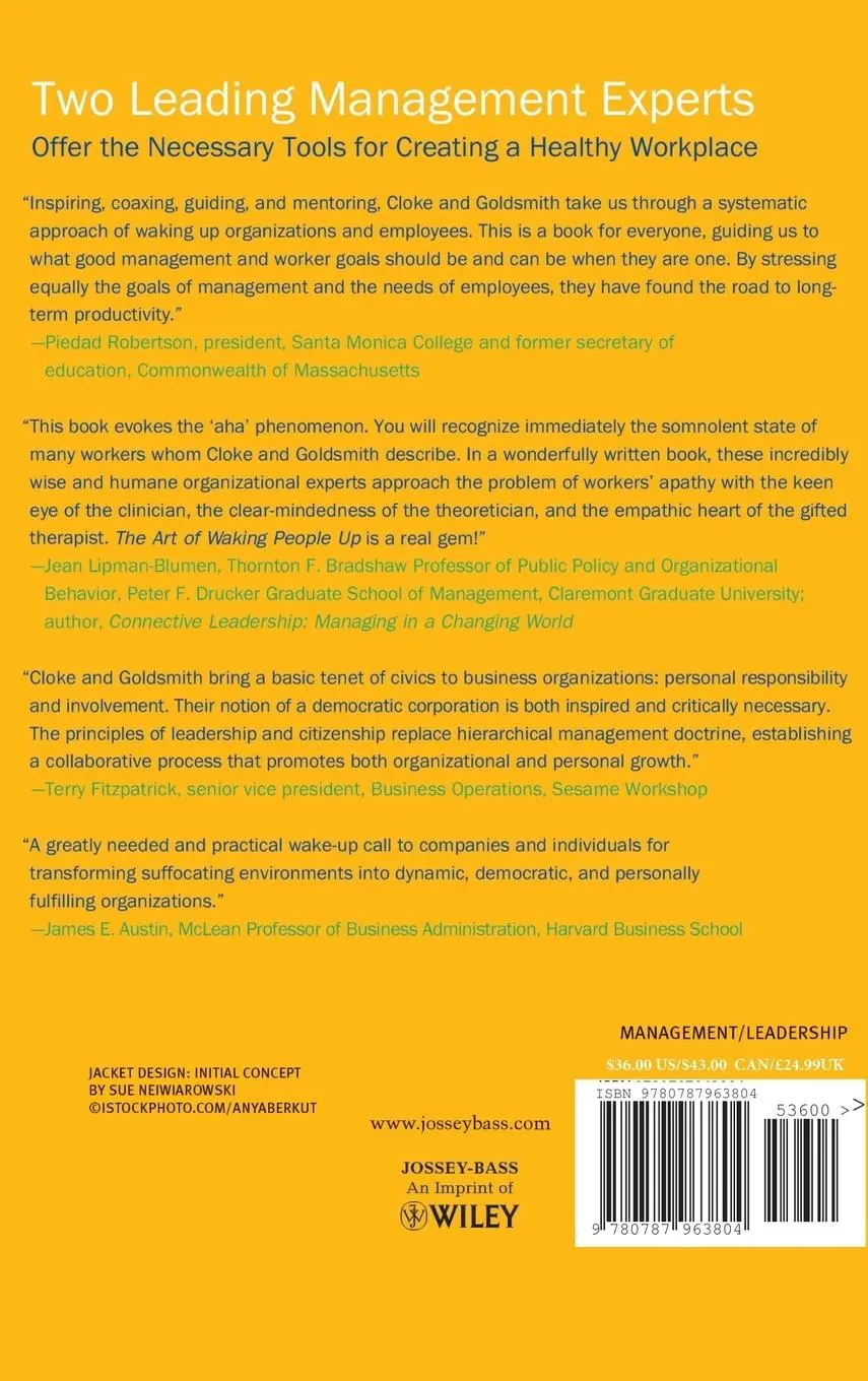 Rückseite: 9780787963804 | The Art of Waking People Up | Kenneth Cloke (u. a.) | Buch | Englisch
