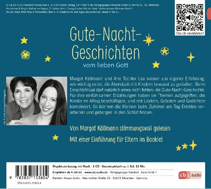 Bild: 9783837153804 | Fünf-Minuten-Gute-Nacht-Geschichten vom lieben Gott,1 Audio-CD | CD