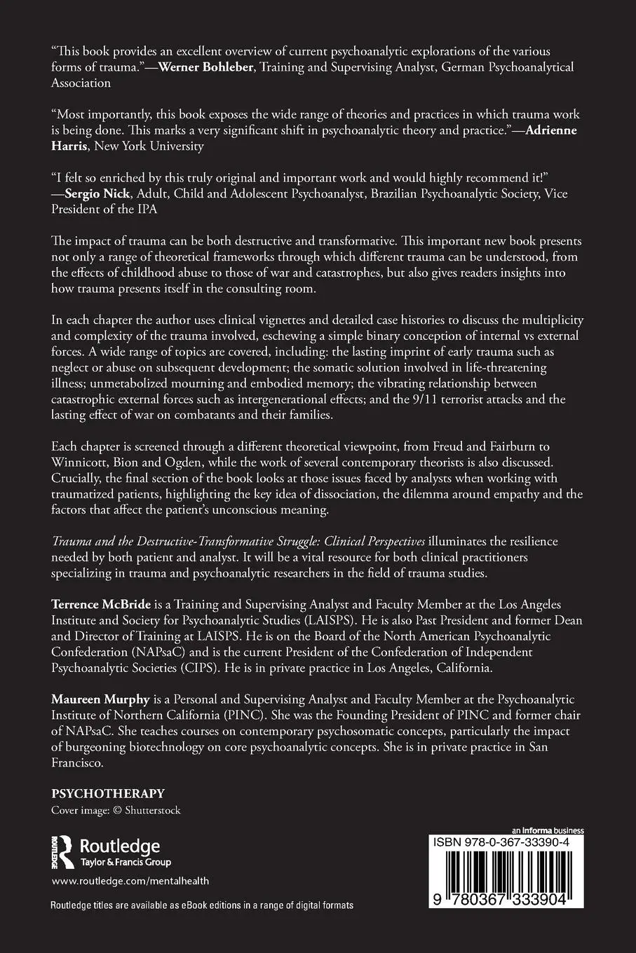 Rückseite: 9780367333904 | Trauma and the Destructive-Transformative Struggle | McBride (u. a.)