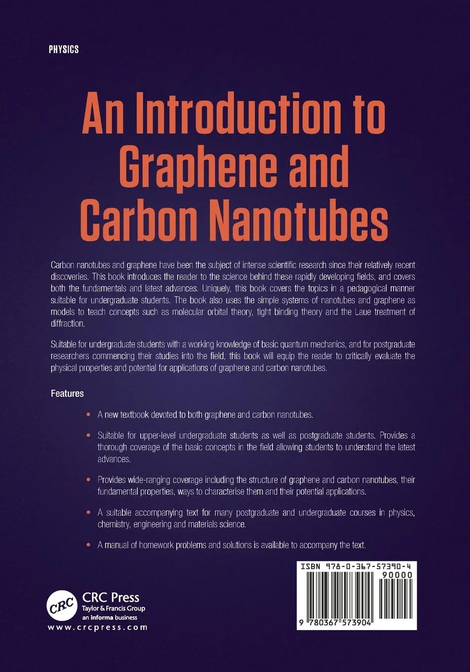 Rückseite: 9780367573904 | An Introduction to Graphene and Carbon Nanotubes | Proctor (u. a.)