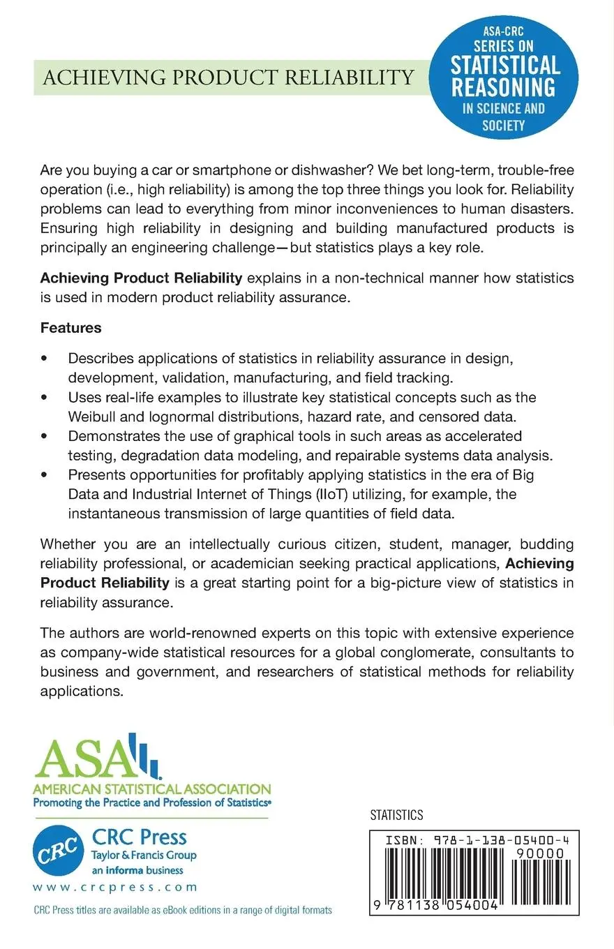 Rückseite: 9781138054004 | Achieving Product Reliability | A Key to Business Success | Buch