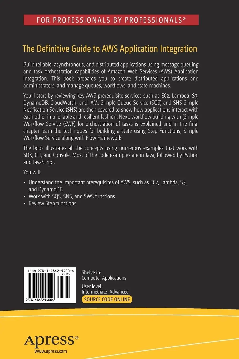 Rückseite: 9781484254004 | The Definitive Guide to AWS Application Integration | Beesetty (u. a.)