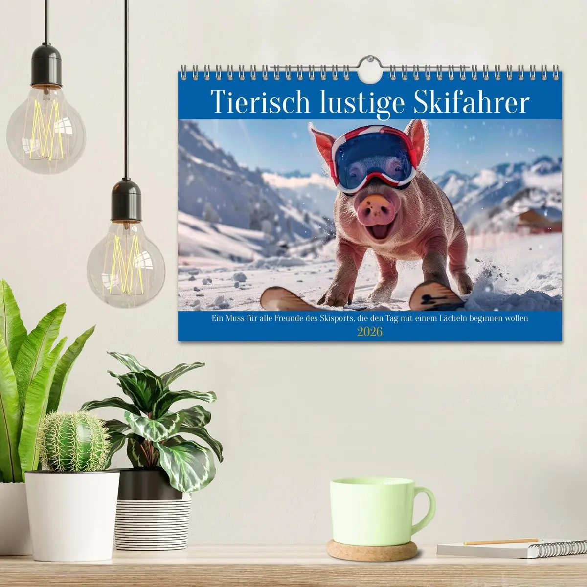 Bild: 9783457324004 | Tierisch lustige Skifahrer (Wandkalender 2026 DIN A4 quer),...