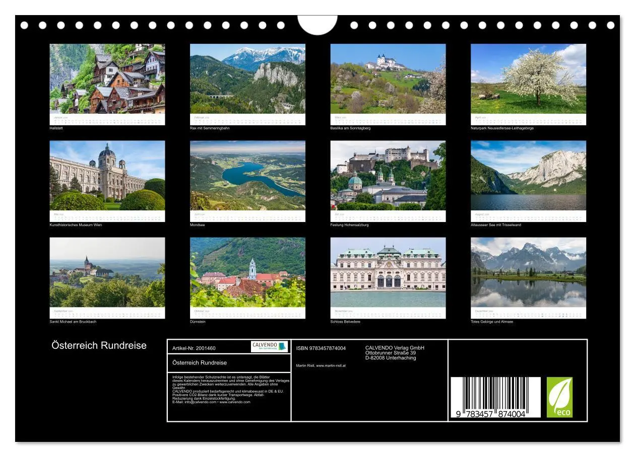 Bild: 9783457874004 | Österreich Rundreise (Wandkalender 2026 DIN A4 quer), CALVENDO...