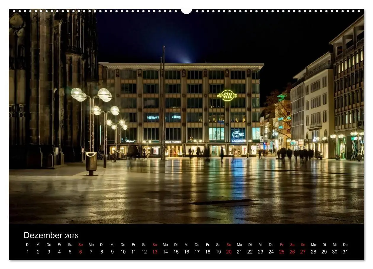 Bild: 9783516034004 | Köln bei Nacht - dunkelbunte Stadt (Wandkalender 2026 DIN A2 quer),...