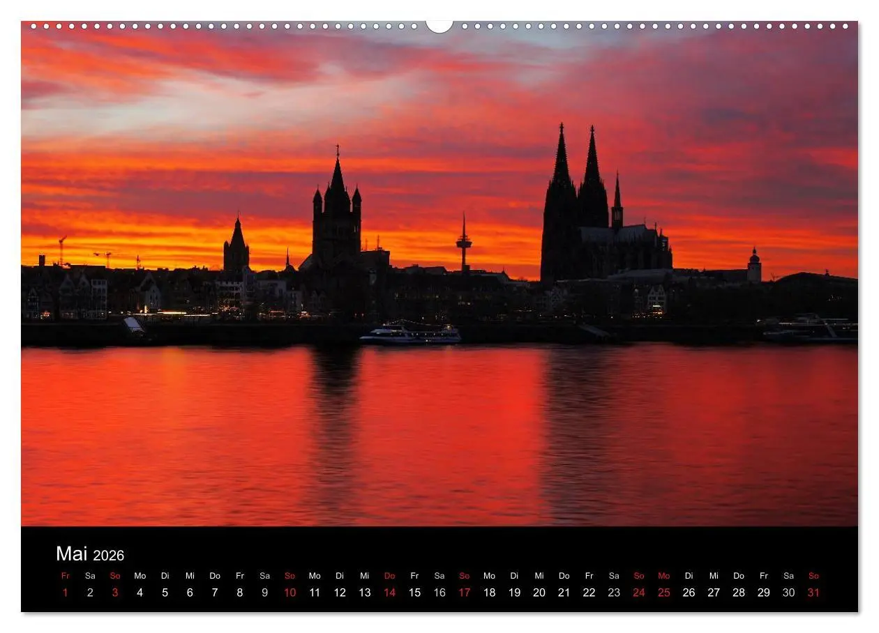 Bild: 9783516034004 | Köln bei Nacht - dunkelbunte Stadt (Wandkalender 2026 DIN A2 quer),...