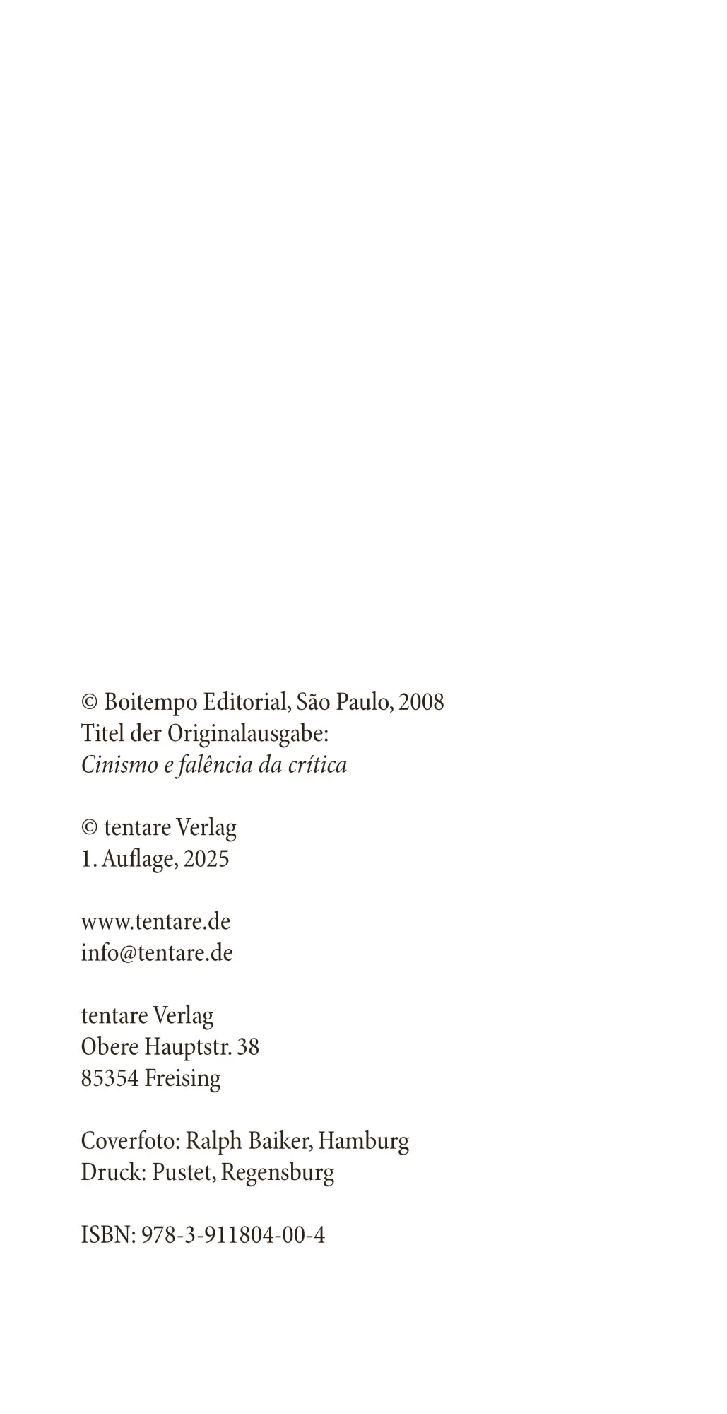 Bild: 9783911804004 | Zynismus und das Scheitern der Kritik | Vladimir Safatle | Taschenbuch