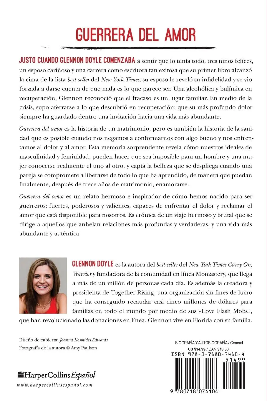 Rückseite: 9780718074104 | Guerrera del Amor | Una Memoria | Glennon Doyle Melton | Taschenbuch