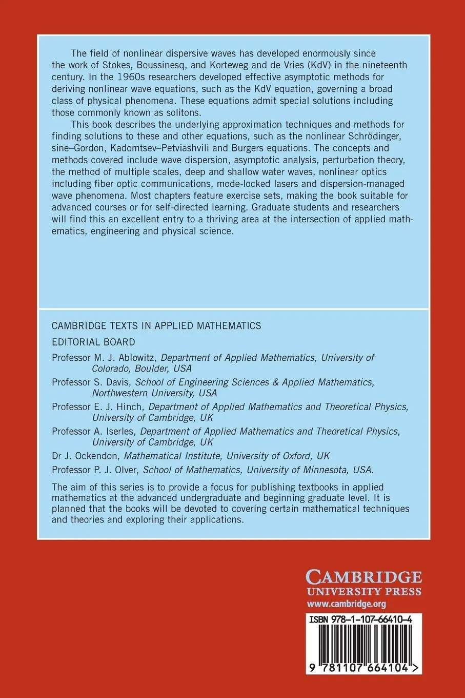Rückseite: 9781107664104 | Nonlinear Dispersive Waves | Mark J. Ablowitz | Taschenbuch | Englisch