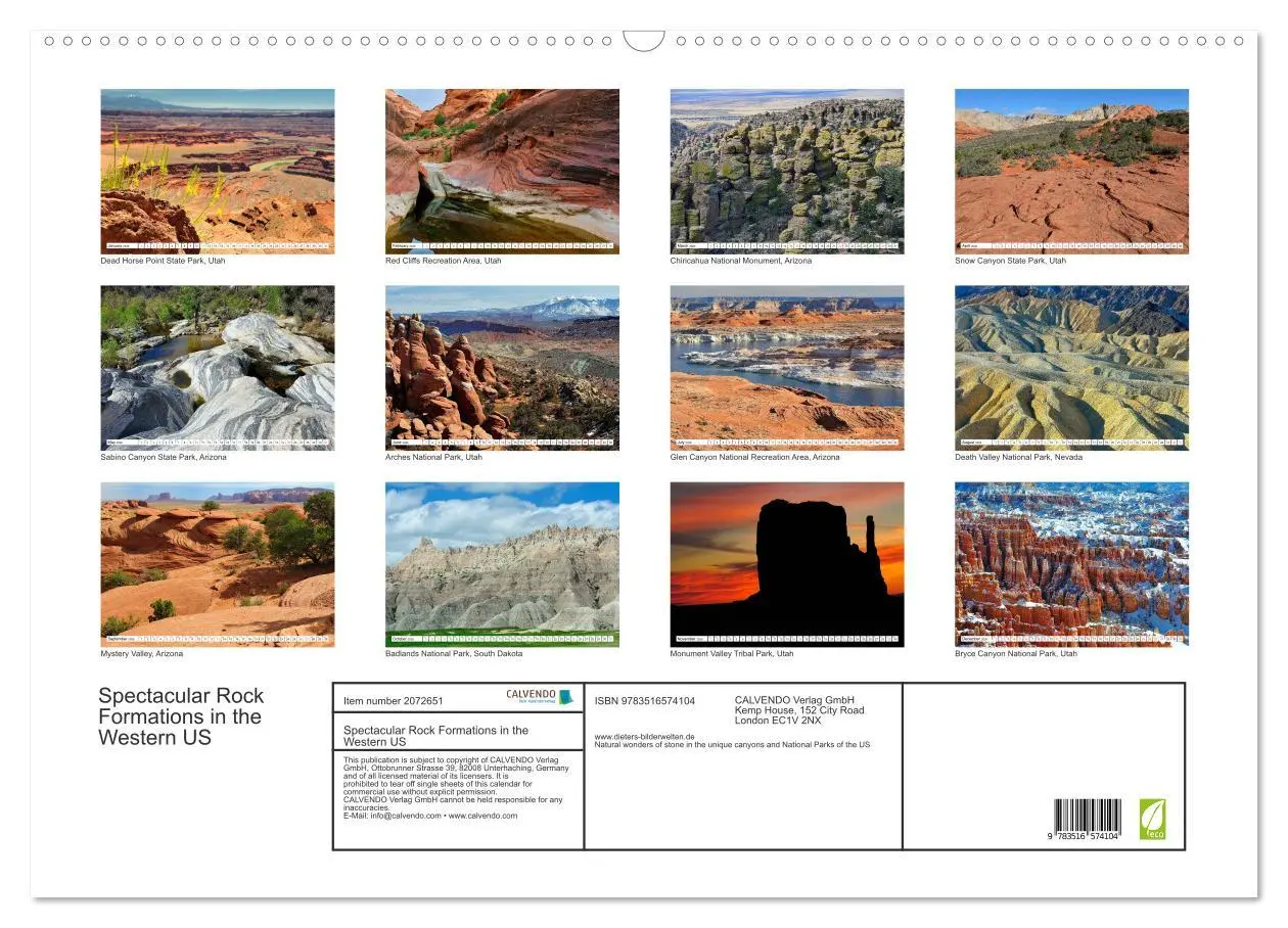 Bild: 9783516574104 | Spectacular Rock Formations in the Western US (Wall Calendar 2026...