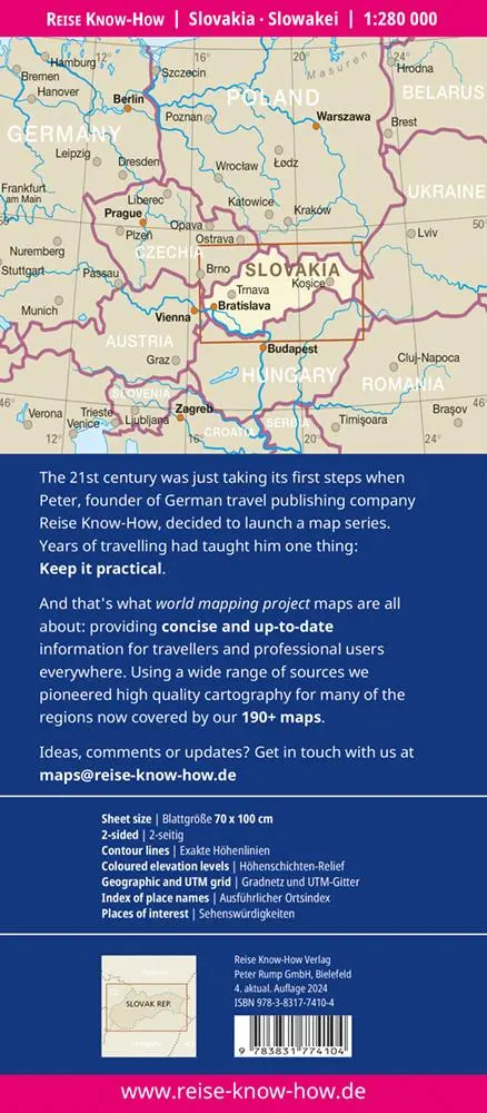 Rückseite: 9783831774104 | Reise Know-How Landkarte Slowakei / Slovakia (1:280.000) | Rump | 2 S.