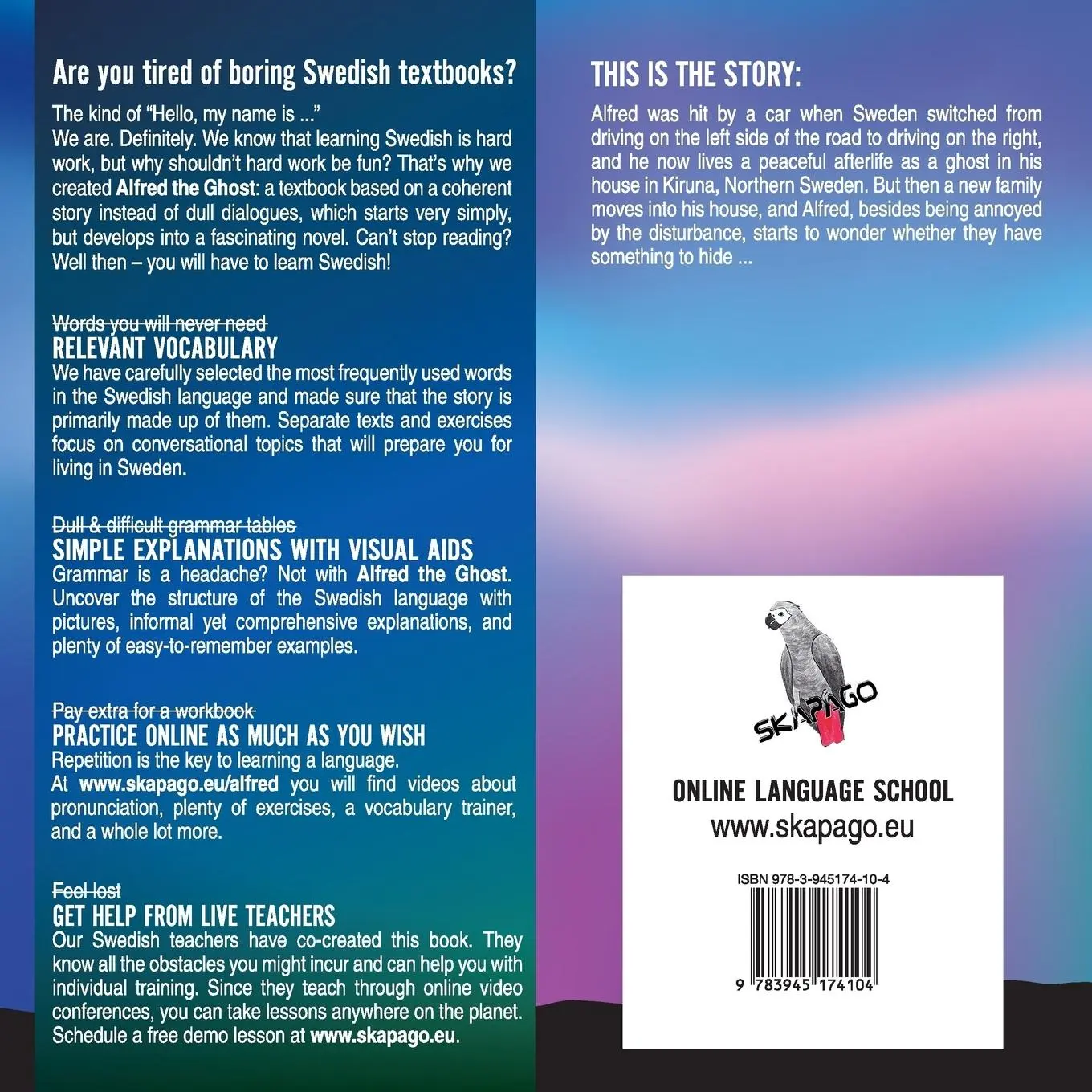 Rückseite: 9783945174104 | Alfred the Ghost. Part 1 - Swedish Course for Beginners. Learn...