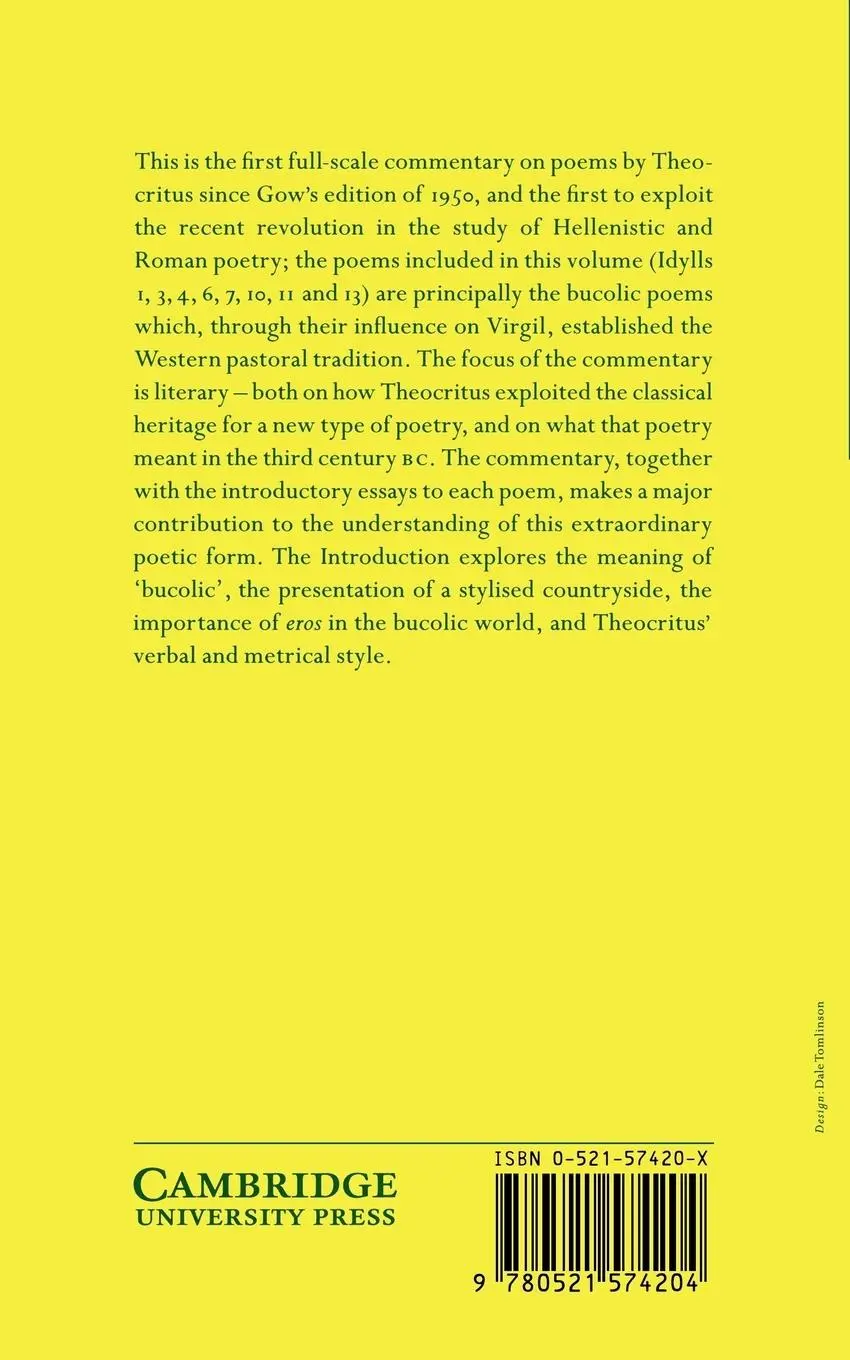 Rückseite: 9780521574204 | Theocritus | A Selection: Idylls 1, 3, 4, 6, 7, 10, 11 and 13 | Buch