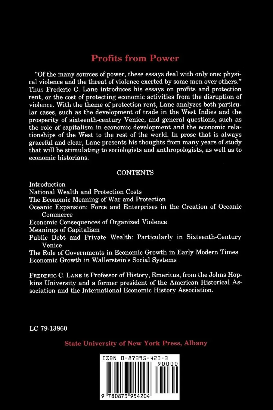 Rückseite: 9780873954204 | Profits from Power | Frederick C. Lane | Taschenbuch | Englisch | 1979