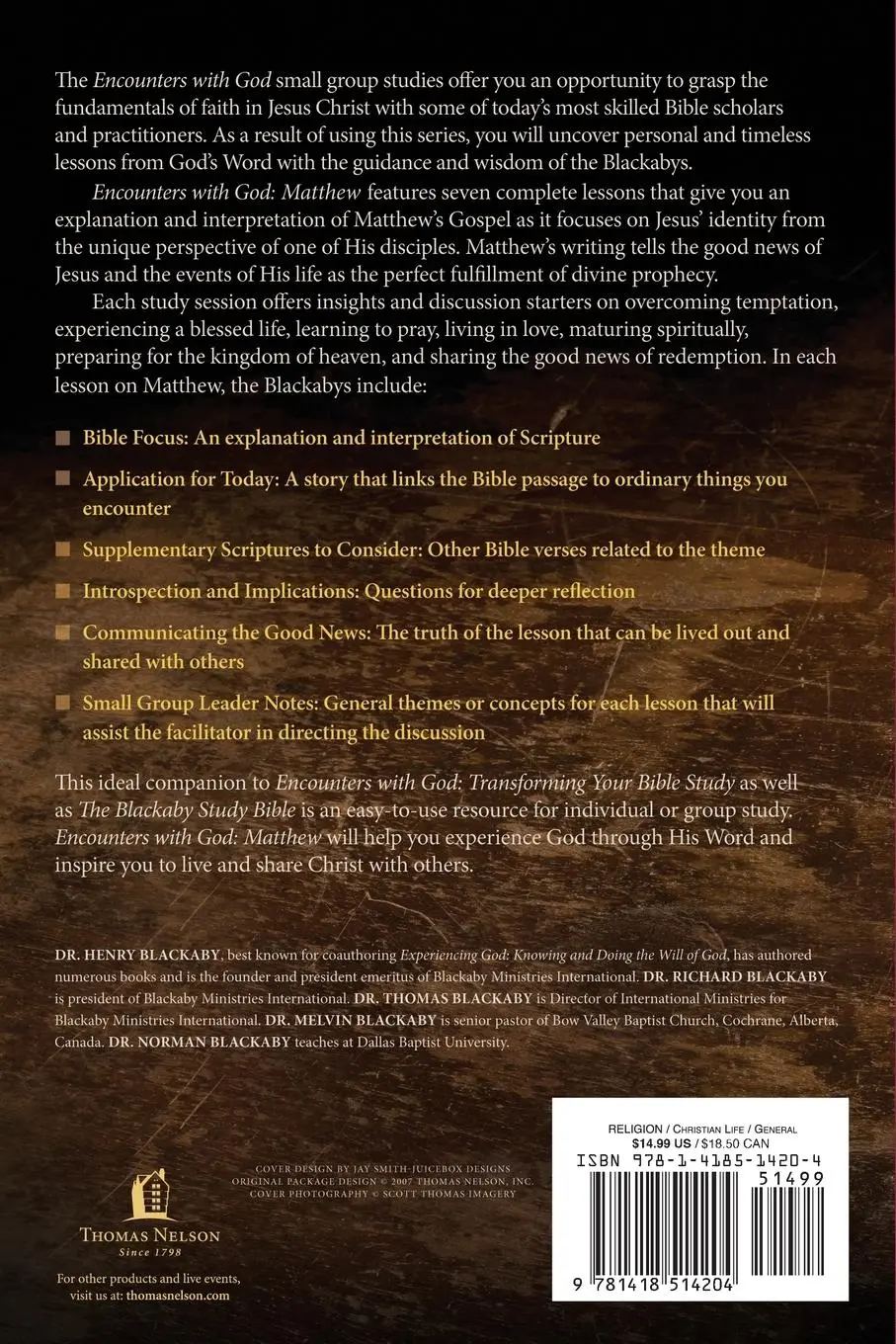 Rückseite: 9781418514204 | The Gospel of Matthew | Henry Blackaby | Taschenbuch | Englisch | 2007