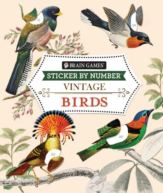 Cover: 9781639384204 | Brain Games - Sticker by Number - Vintage: Birds (28 Images to...