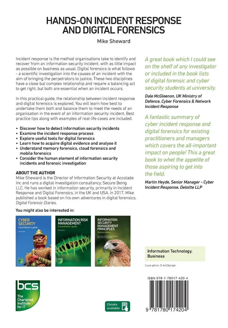 Rückseite: 9781780174204 | Hands-on Incident Response and Digital Forensics | Mike Sheward | Buch
