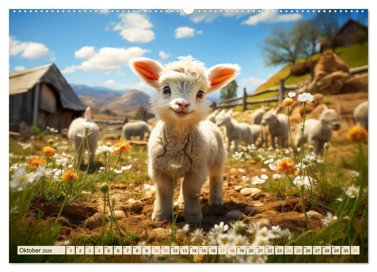 Bild: 9783457474204 | Viele Tiere auf dem Bauernhof (Wandkalender 2026 DIN A2 quer),...