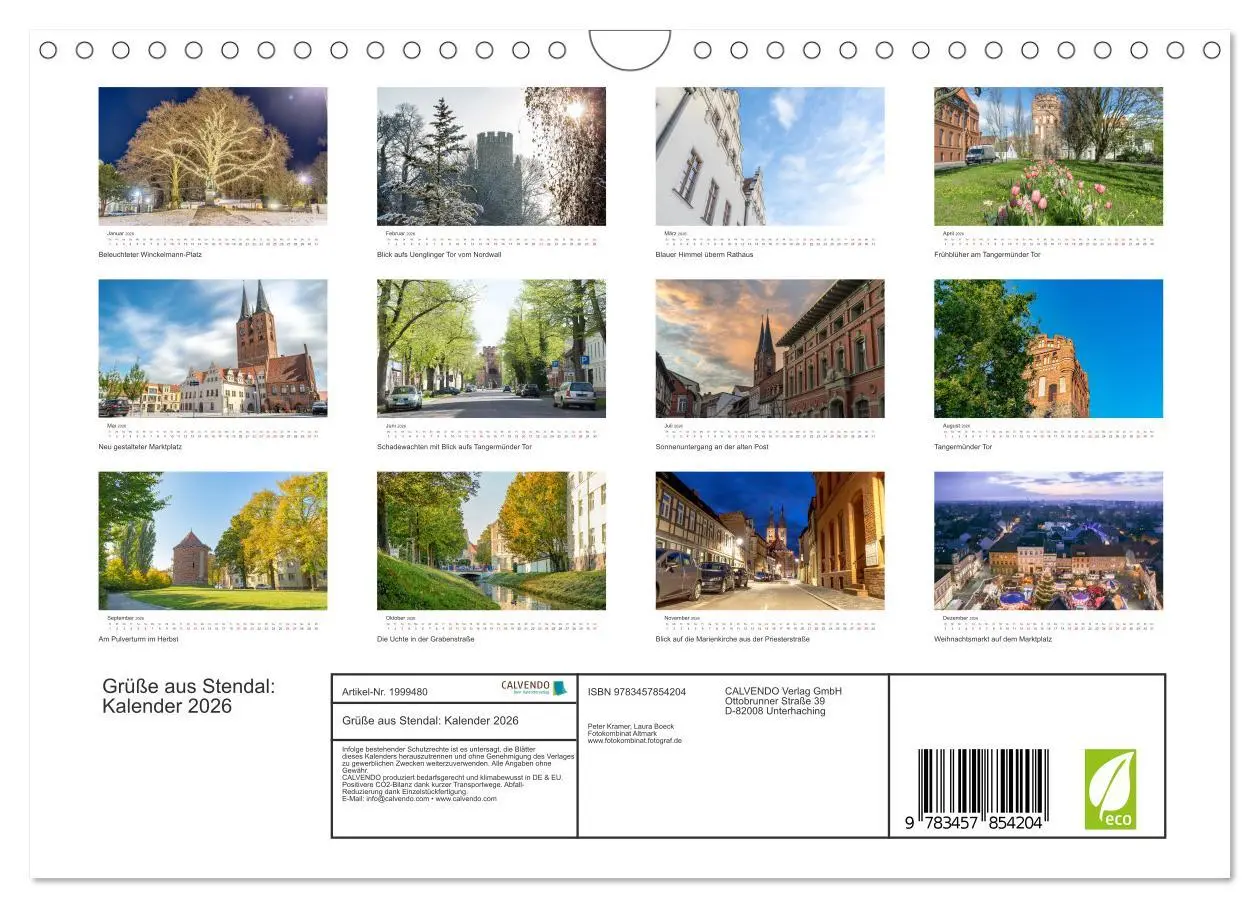 Bild: 9783457854204 | Grüße aus Stendal: Kalender 2026 (Wandkalender 2026 DIN A4 quer),...