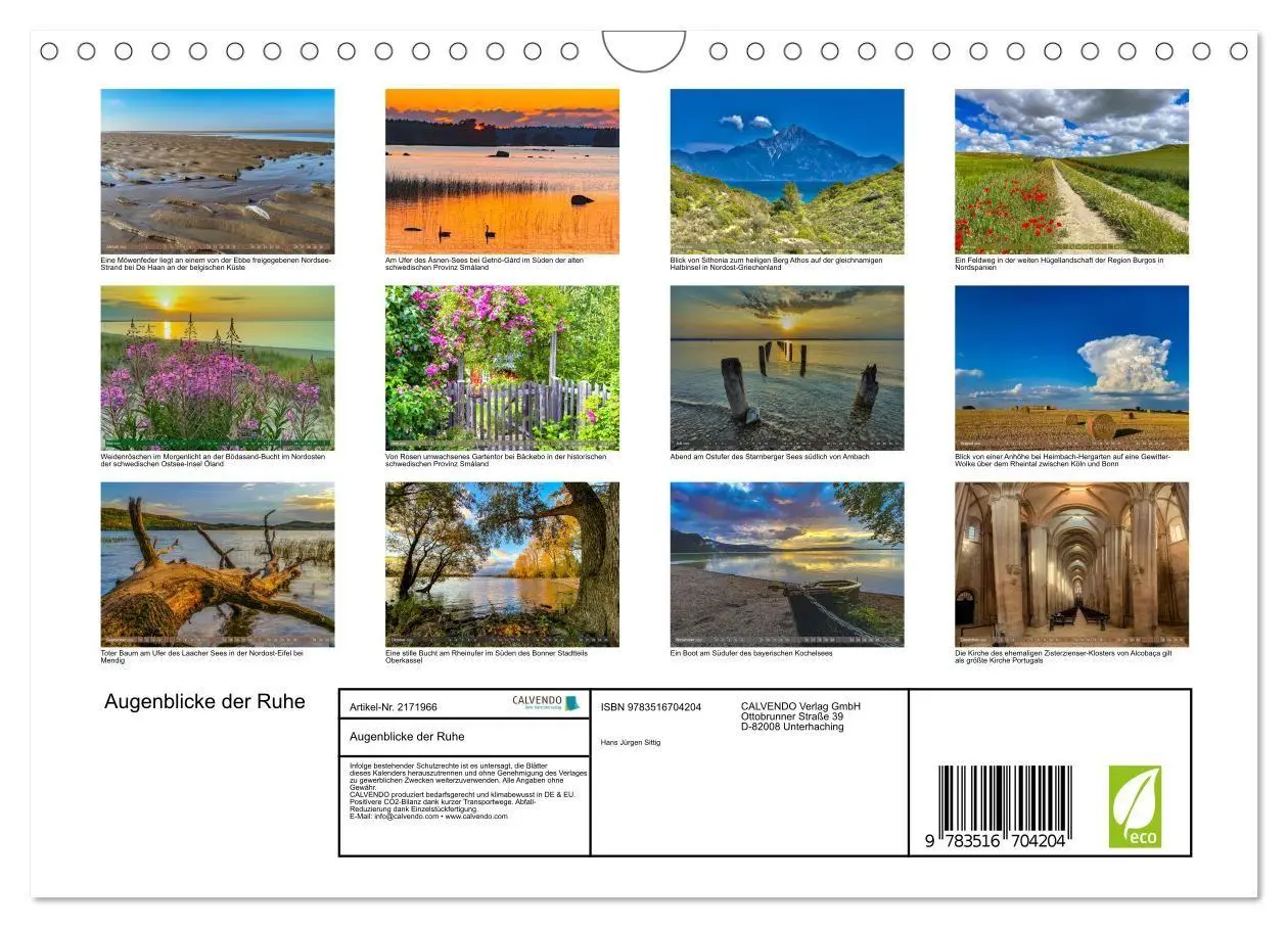 Bild: 9783516704204 | Augenblicke der Ruhe (Wandkalender 2026 DIN A4 quer), CALVENDO...