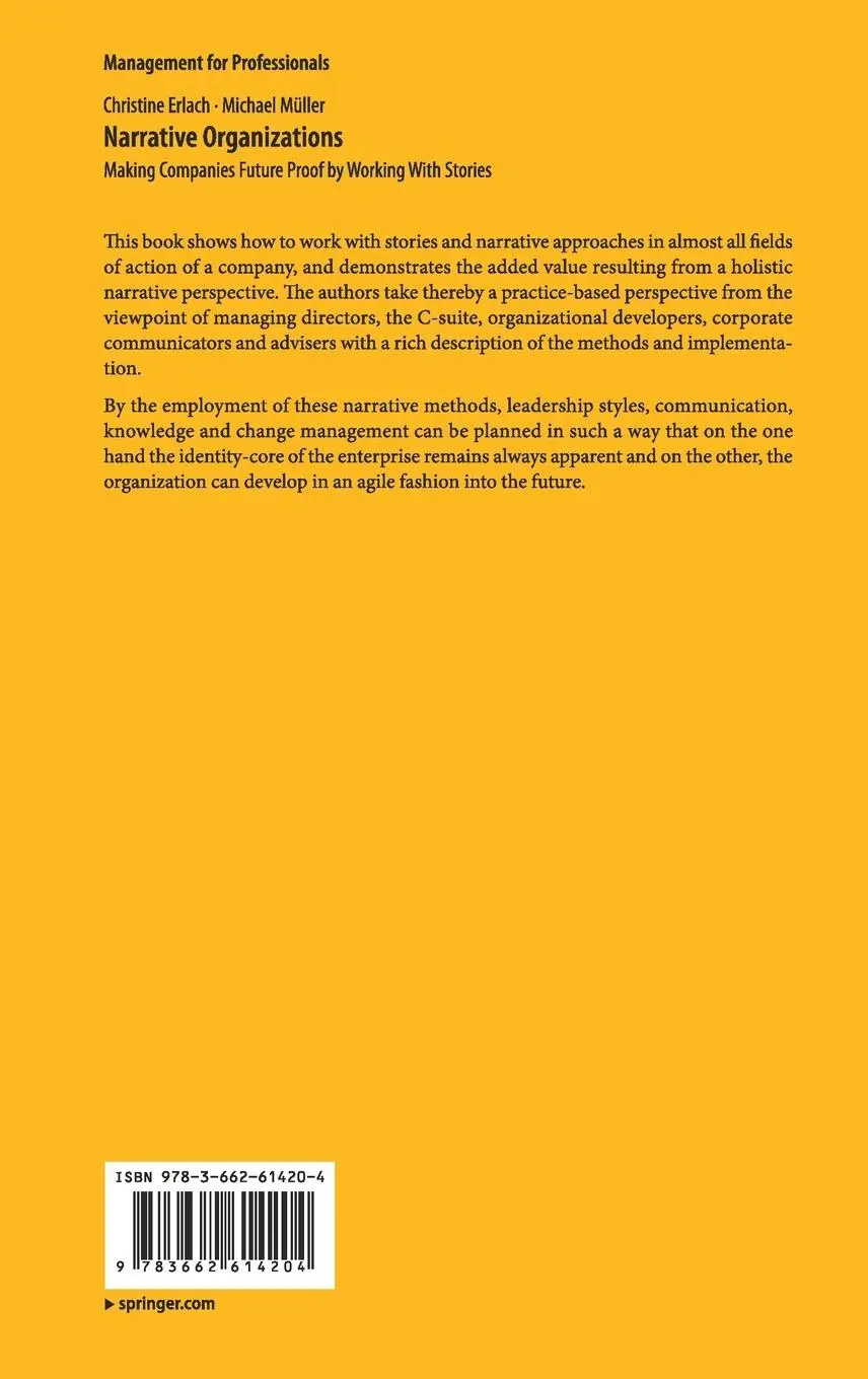 Rückseite: 9783662614204 | Narrative Organizations | Christine Erlach (u. a.) | Buch | x | 2020
